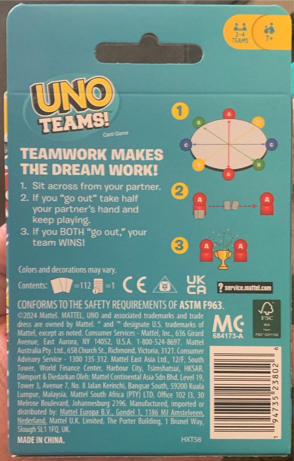 UNO Teams!  (4-8) board game collectible [Barcode 194735238026] - Main Image 2