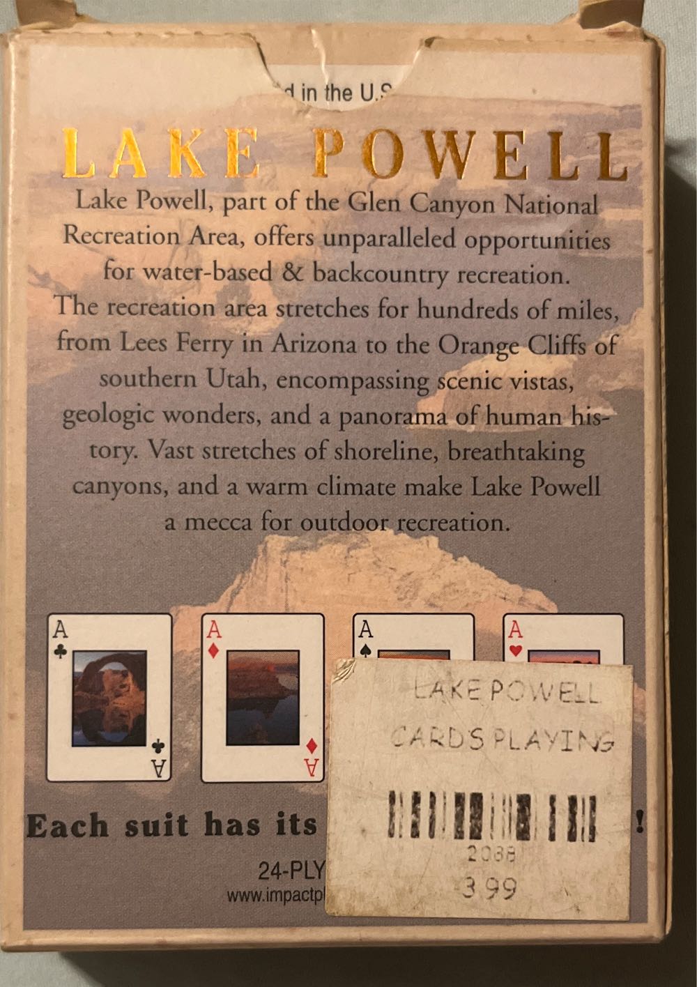 Lake Powell Playing Cards  board game collectible [Barcode 045622968963] - Main Image 2