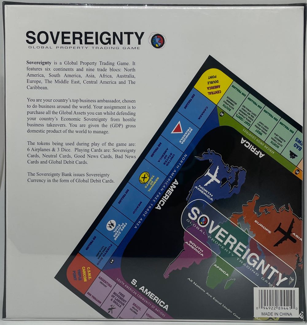 Sovereignty Global Property Trading Game Make Your Country Ships Free  (2-6) board game collectible [Barcode 094922894410] - Main Image 2