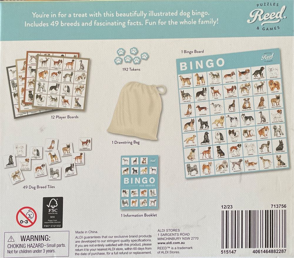 Bingo Dog Breeds  (12) board game collectible [Barcode 4061464882287] - Main Image 2