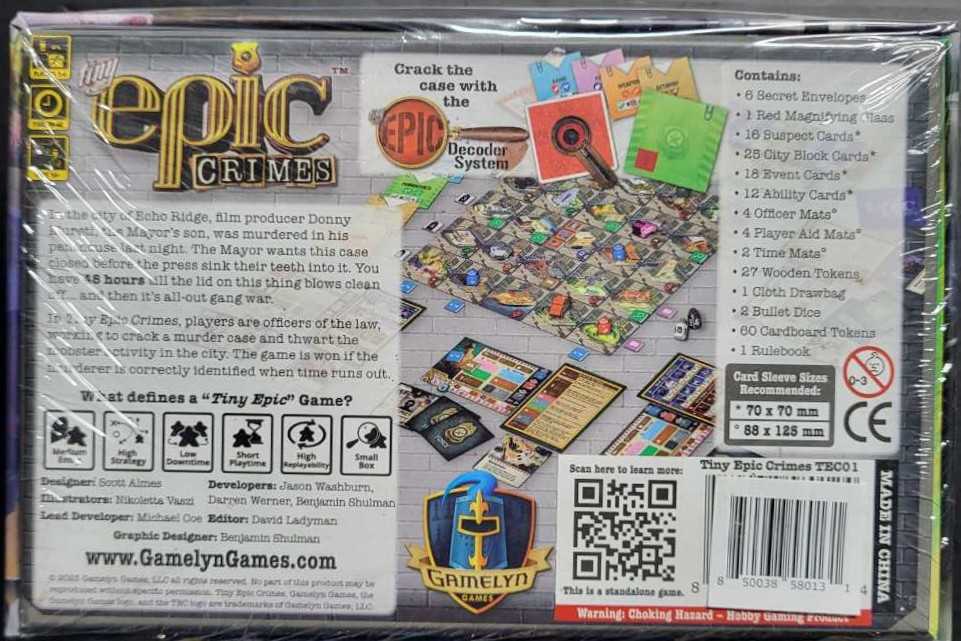 Tiny Epic Crimes  (1-4) board game collectible [Barcode 850038580131] - Main Image 2
