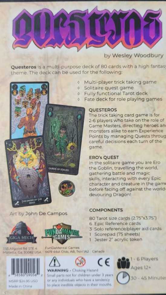 Questeros  (1-6) board game collectible [Barcode 658580090562] - Main Image 3