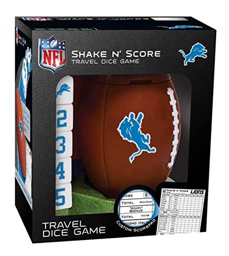 Masterpieces Game Day Nfl Detroit Lions Shake N’ Score Dice Game