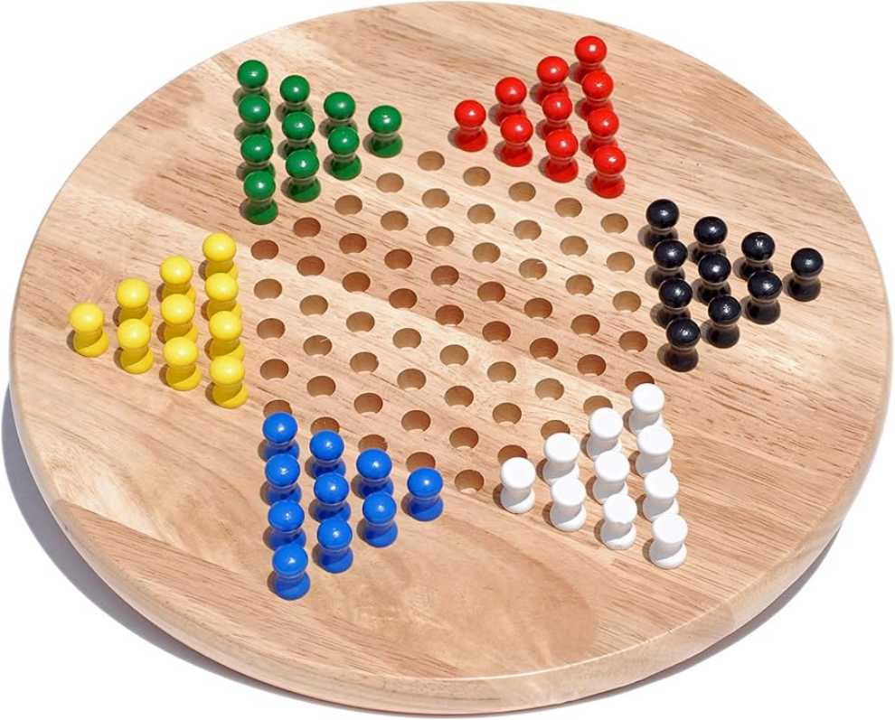 We Games Solid Wood Chinese Checkers Board Game With Pegs 11.5 In6 Players  board game collectible [Barcode 658956931116] - Main Image 2