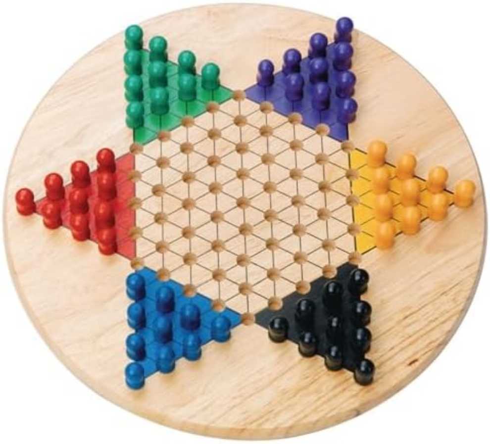 We Games Solid Wood Chinese Checkers Board Game With Pegs 11.5 In6 Players  board game collectible [Barcode 658956931116] - Main Image 4