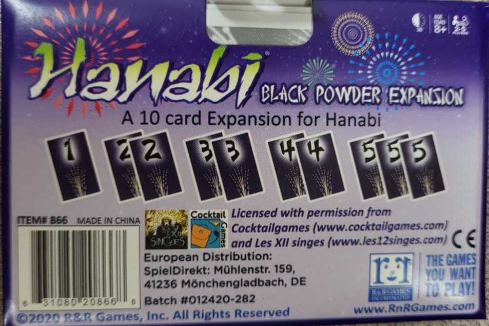 Hanabi: Black Powder Expansion   (2-5) board game collectible - Main Image 2