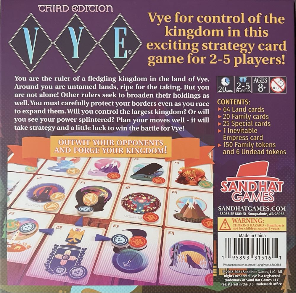 Vye (Third Edition)  (2-5) board game collectible [Barcode 195893315161] - Main Image 2
