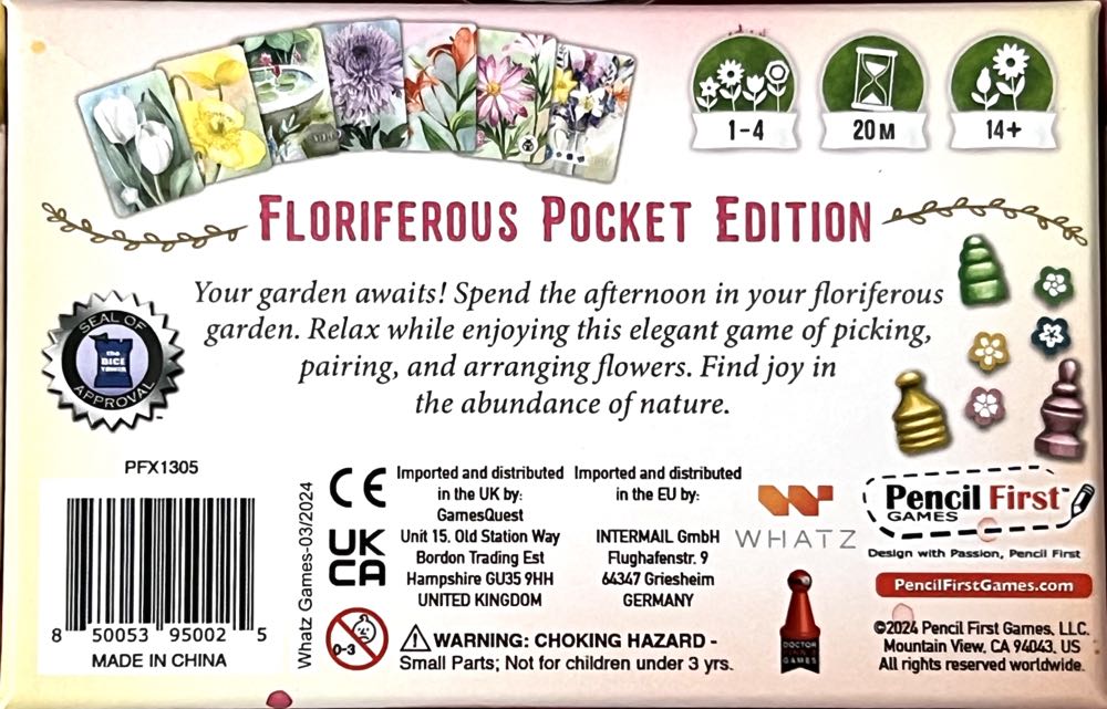Floriferous (Pocket Edition)  (1 2 3 4) board game collectible [Barcode 850053950025] - Main Image 2