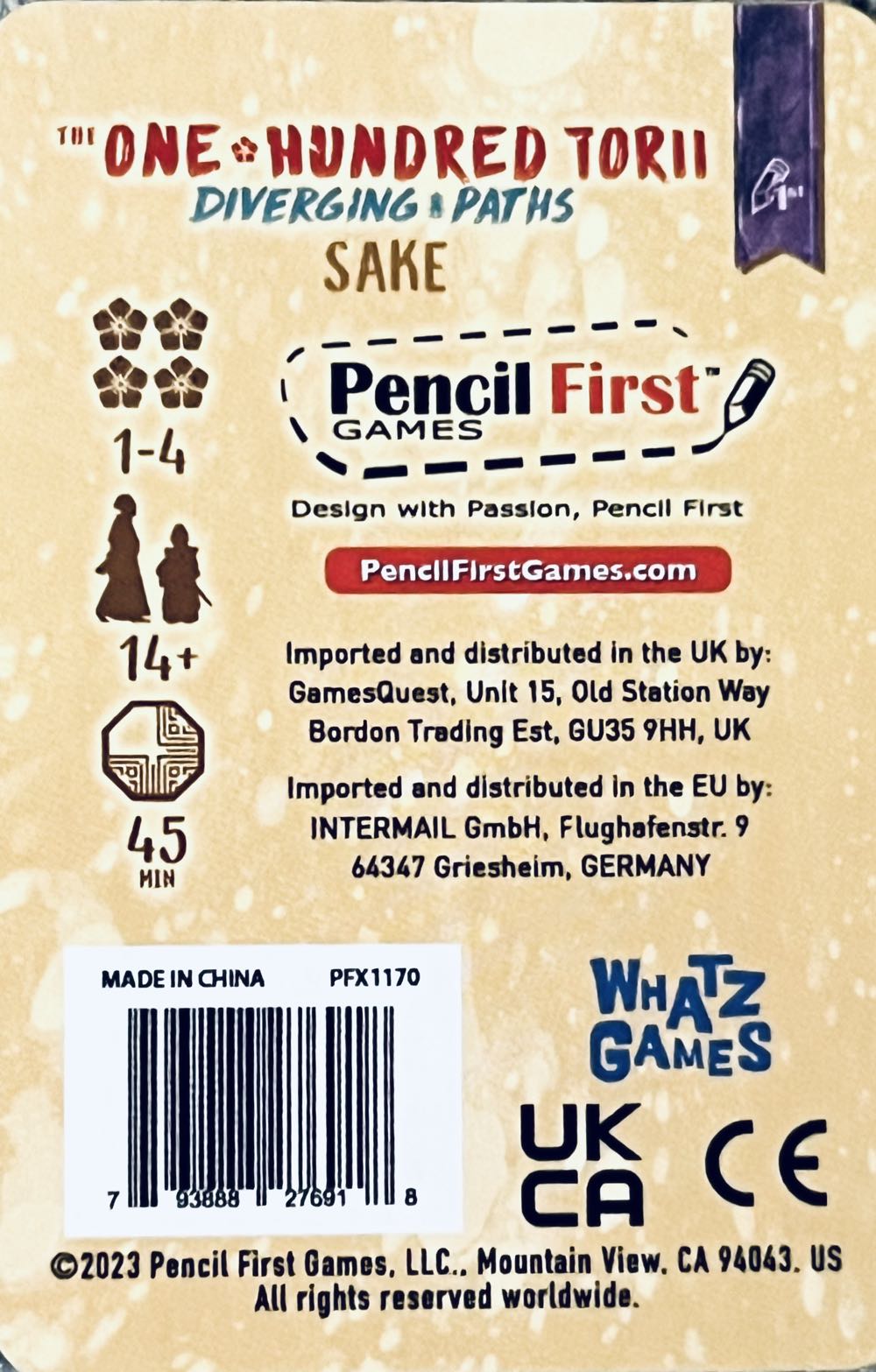 One Hundred Torii: Sake  (1-4) board game collectible [Barcode 793888276918] - Main Image 2