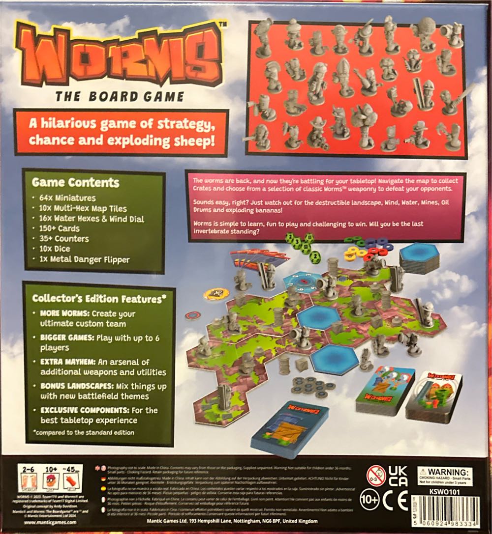 Worms The Game: Collector’s Edition Kickstarter Armageddon Pledge  (2-6) board game collectible [Barcode 5060924983334] - Main Image 2