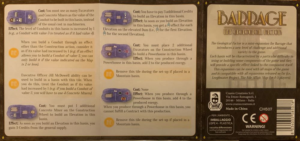 Barrage: The Geological Factor  (1 - 5) board game collectible [Barcode 8034055585078] - Main Image 3