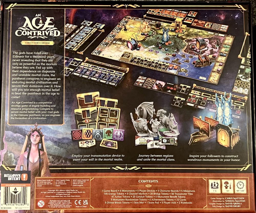 An Age Contrived (Collector’s Edition)  (1 2 3 4 5) board game collectible [Barcode 669936942800] - Main Image 2