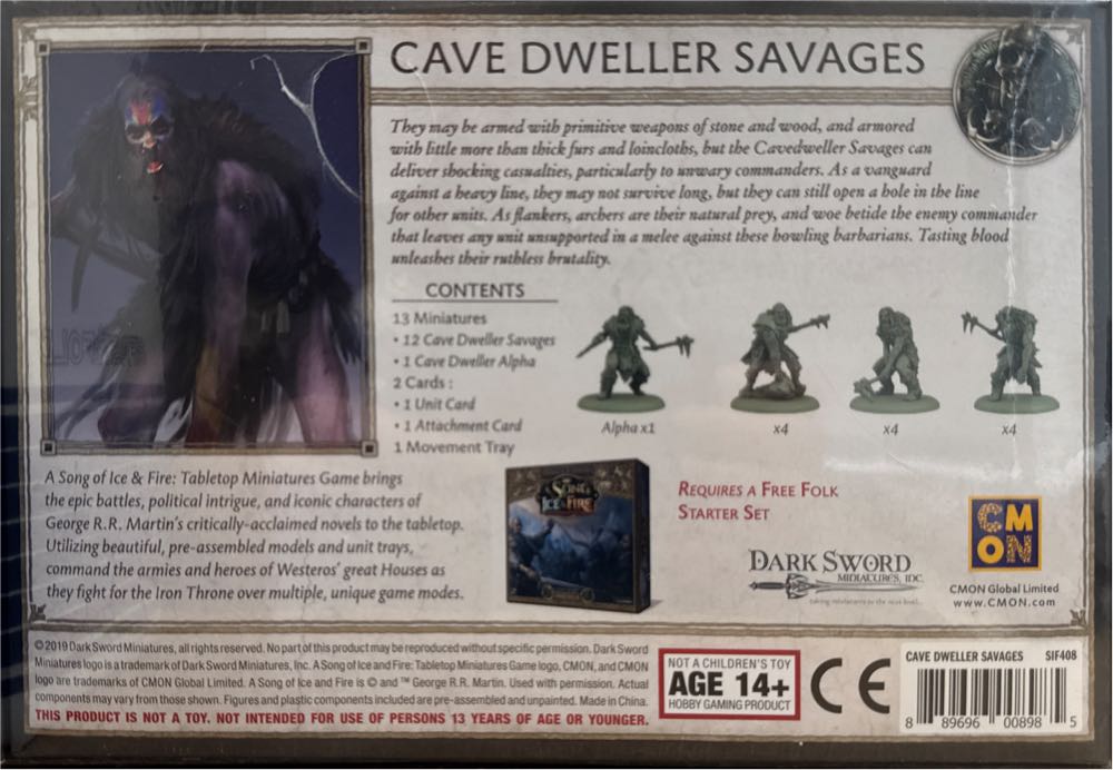 A Song Of Ice And Fire: Cave Dweller Savages  board game collectible [Barcode 889696008985] - Main Image 2