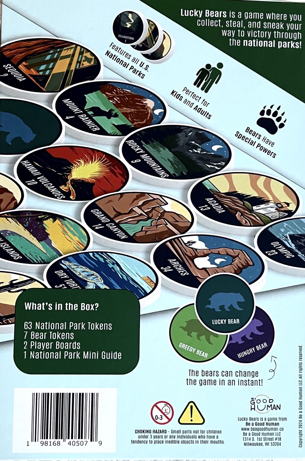 Lucky Bears National Parks Game  (2) board game collectible [Barcode 198168405079] - Main Image 2