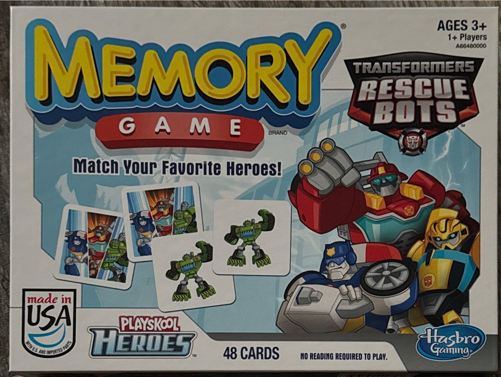 Hasbro Transformers Rescue Bots Memory Ages 3 New Transformer Sealed Heroes 48 Cards Playskool  board game collectible [Barcode 653569909897] - Main Image 2