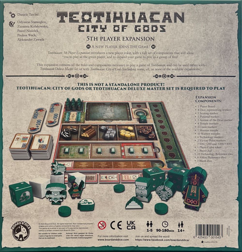 Teotihuacan City Of Gods: 5th Player Expansion  board game collectible [Barcode 6425453001543] - Main Image 2