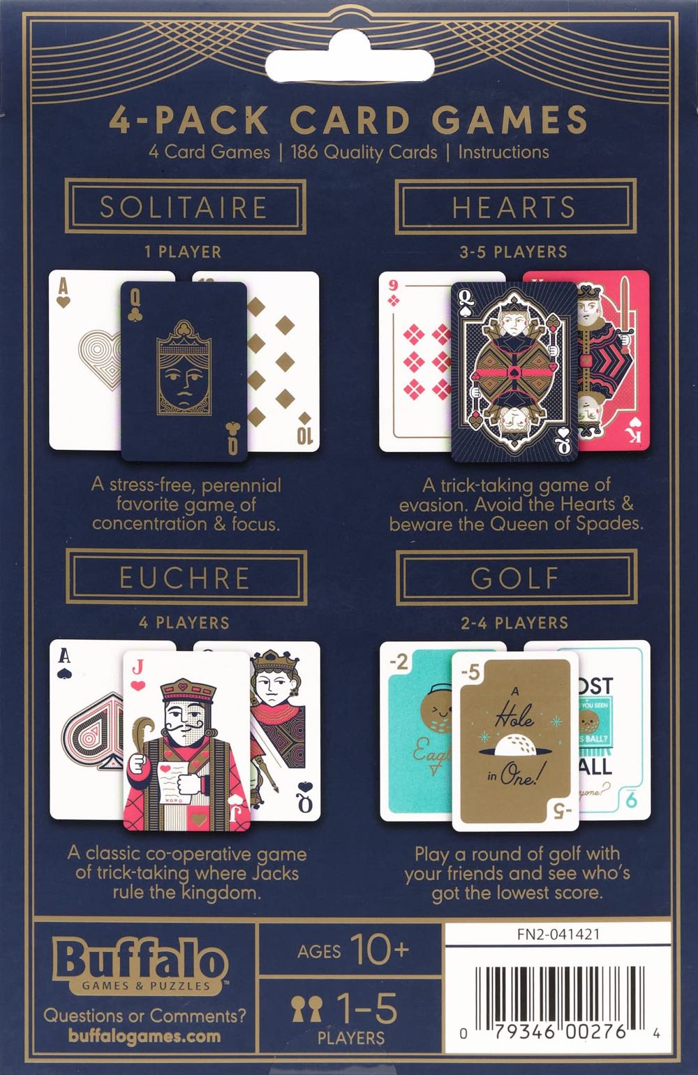 Buffalo Games 4pk Card Game Pack  (1-5) board game collectible [Barcode 079346002764] - Main Image 2