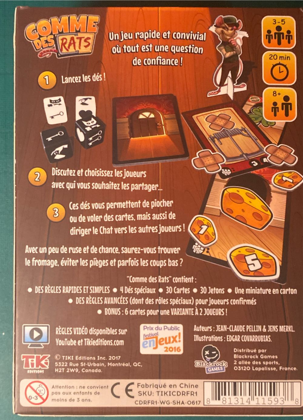 Comme Des Rats Jeu De Tiki Editions  (3-5) board game collectible [Barcode 881314115938] - Main Image 2