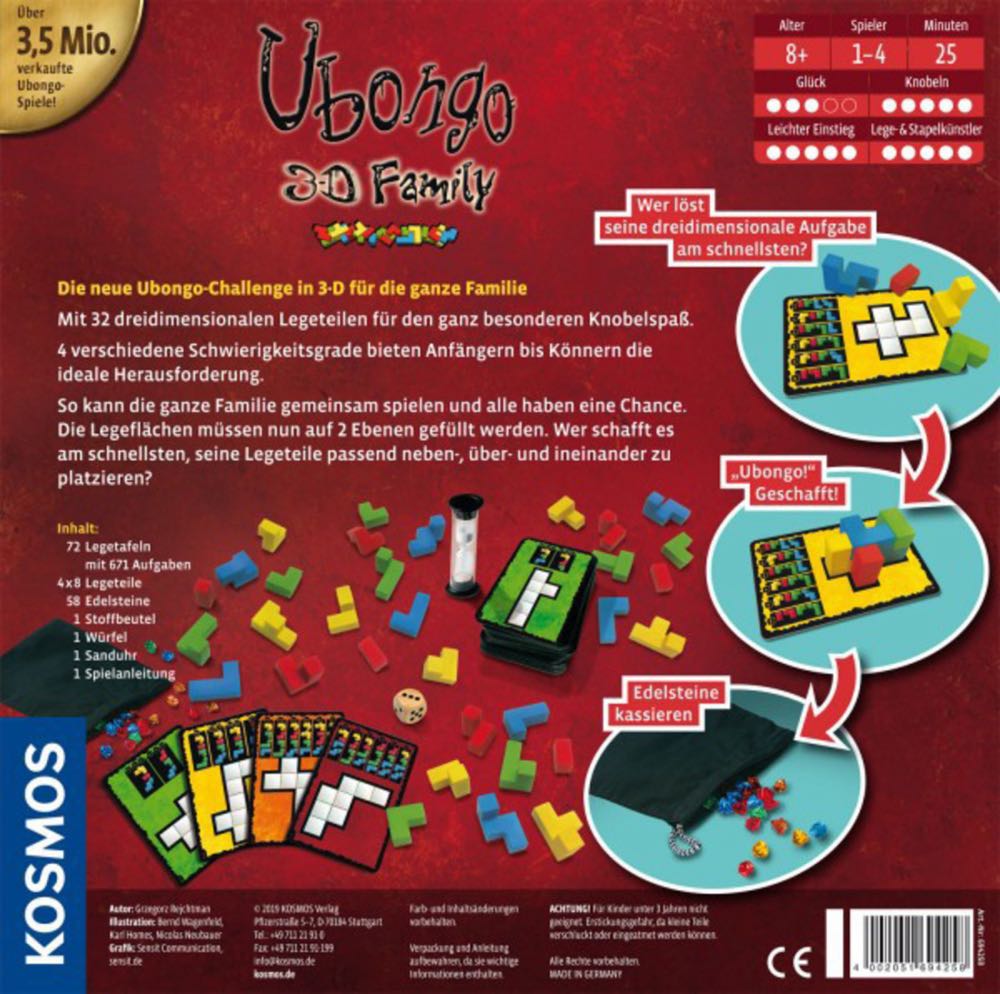 Ubongo 3-D Family  (1-4) board game collectible [Barcode 4002051694258] - Main Image 2