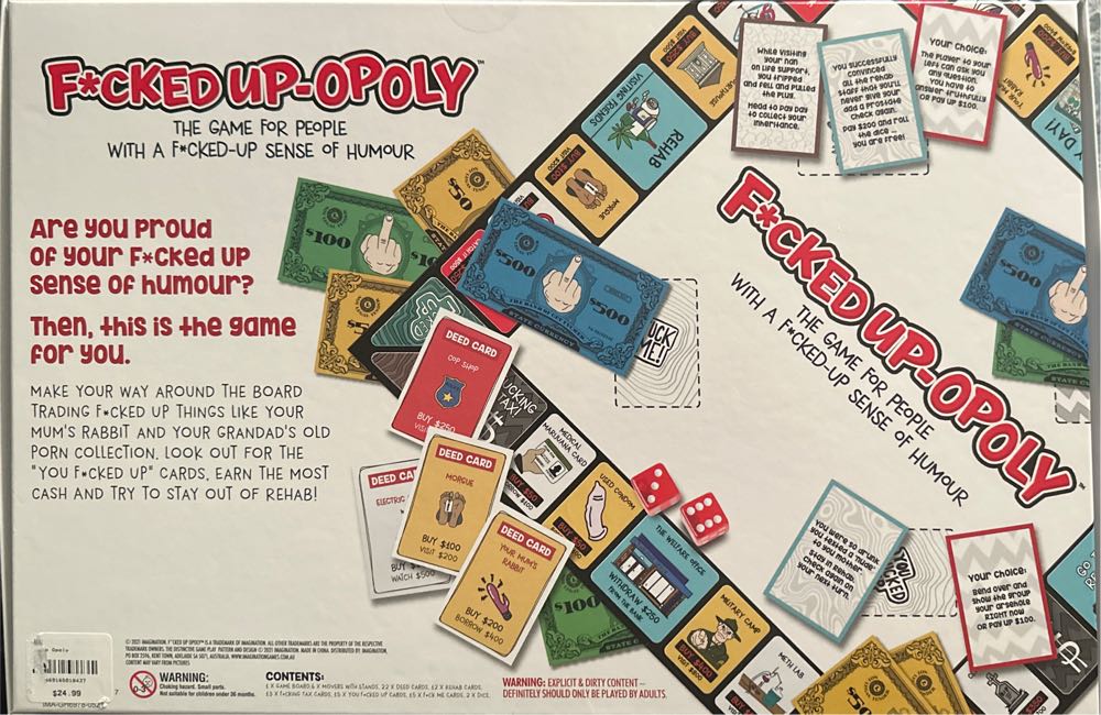 F*cked Up-opoly  (2-6 Players) board game collectible - Main Image 2