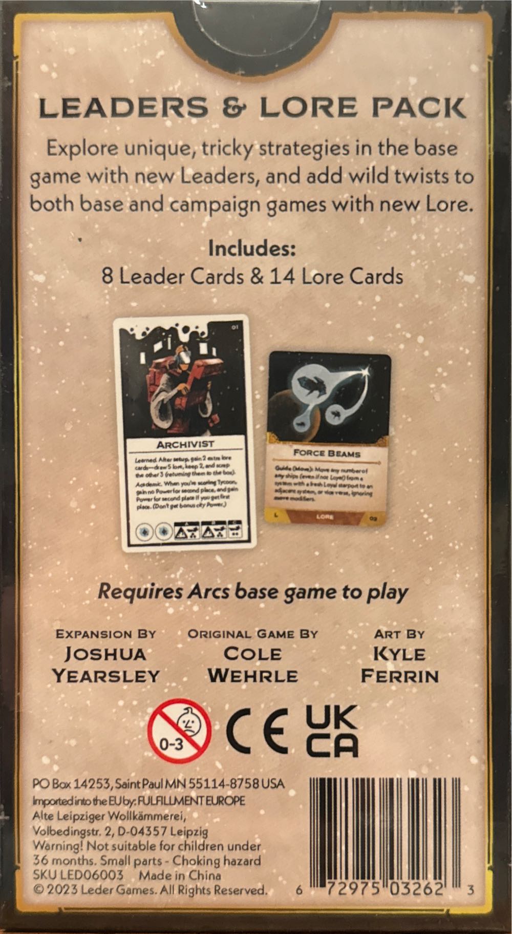 Arcs: Leaders & Lore Pack  board game collectible [Barcode 672975032623] - Main Image 2