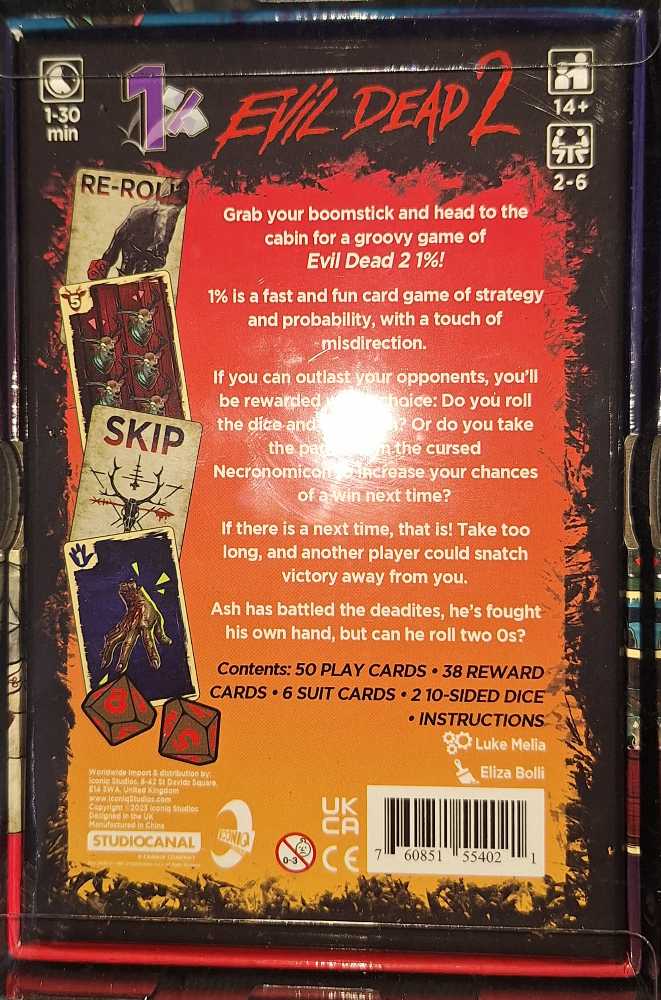 Evil Dead 2: 1% A Groovy Game Of Strategic Chance  (2-6) board game collectible [Barcode 760851554021] - Main Image 4
