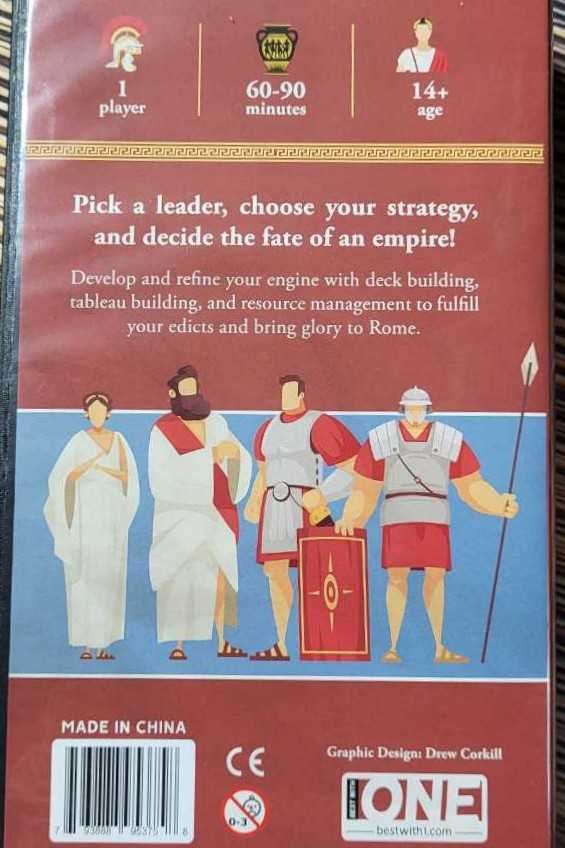 Rome Fate Of An Empire Solo Board Game Best With 1 Games Exclusive New  (1) board game collectible [Barcode 793888953758] - Main Image 2