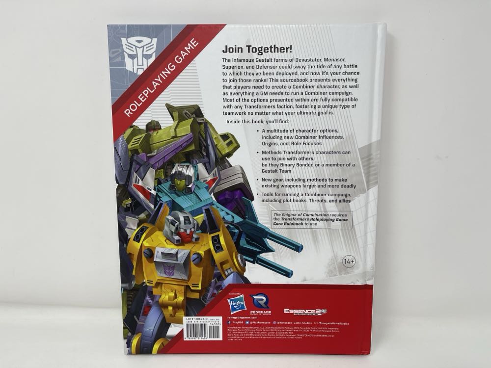 Transformers RPG: The Enigma Of Combination Sourcebook  board game collectible [Barcode 9781957311456] - Main Image 2