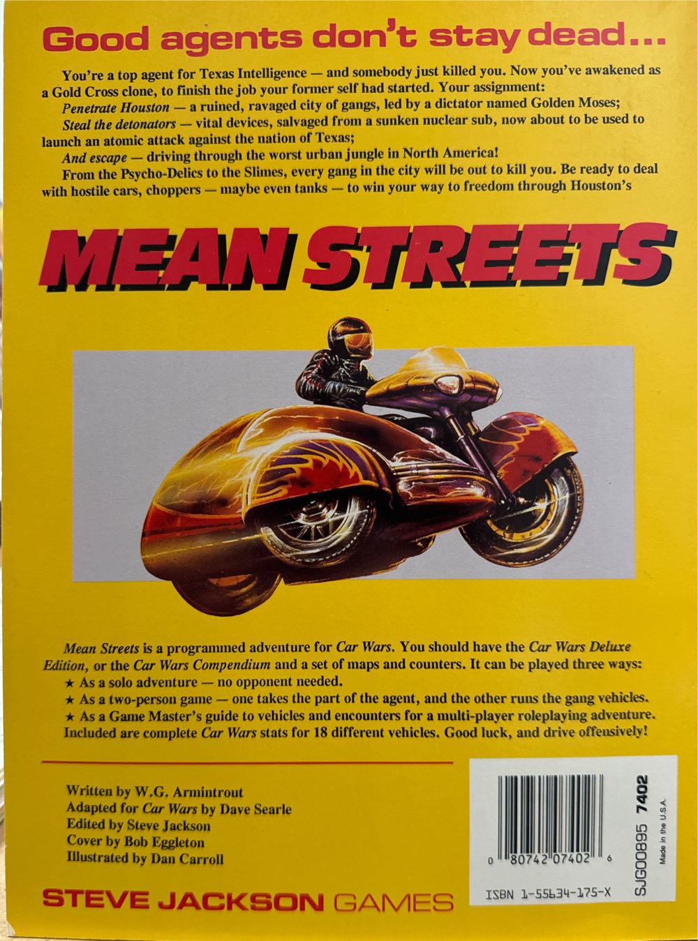 Car Wars: Mean Streets  board game collectible [Barcode 080742074026] - Main Image 2