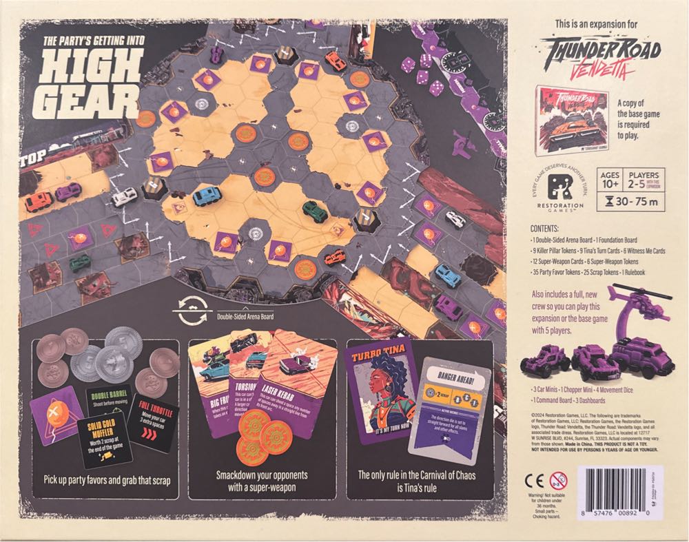 Thunder Road: Vendetta - Carnival Of Chaos  (2-5) board game collectible [Barcode 857476008920] - Main Image 2