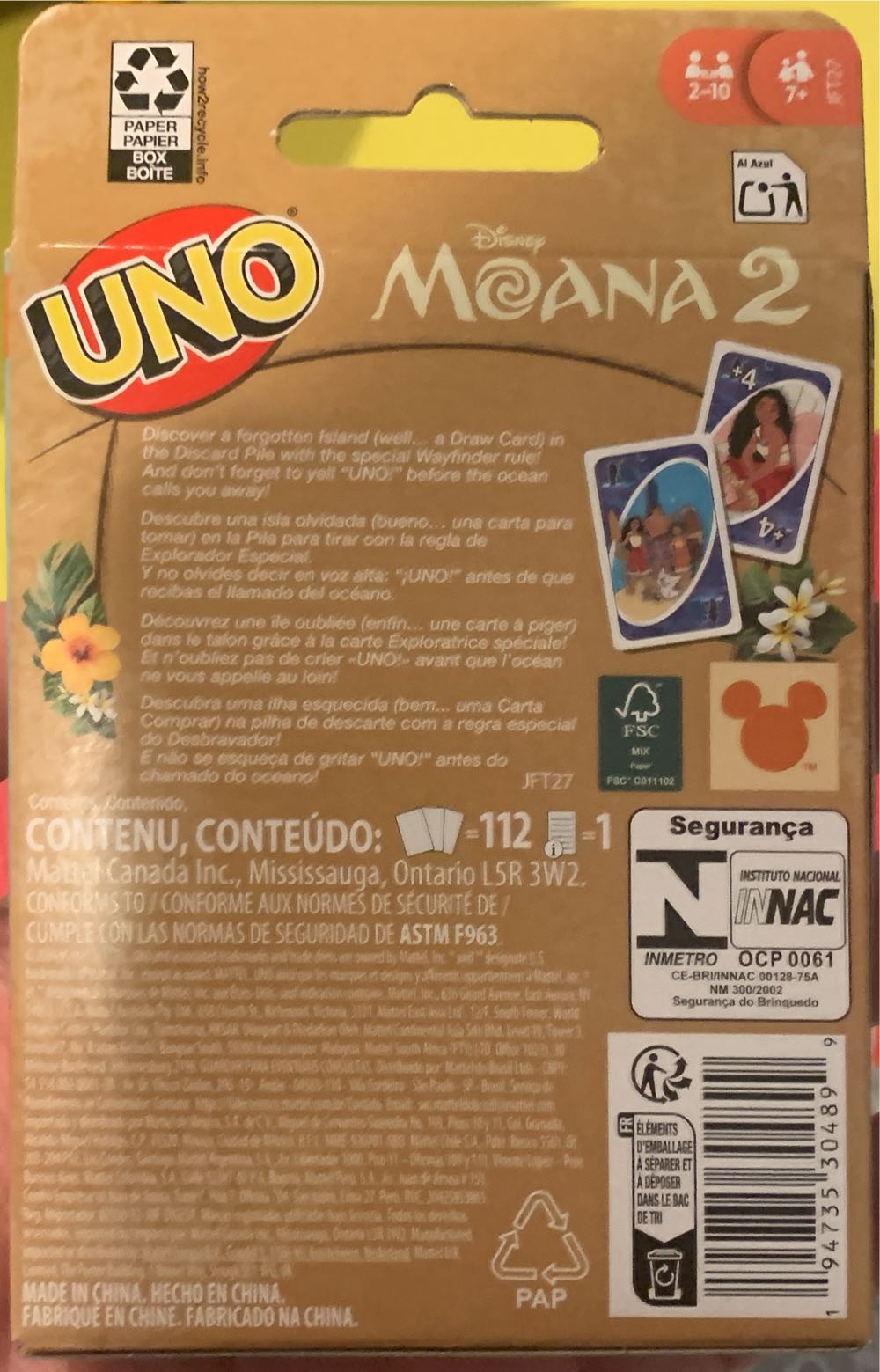 UNO-Disney: Moana 2  board game collectible [Barcode 194735304899] - Main Image 2