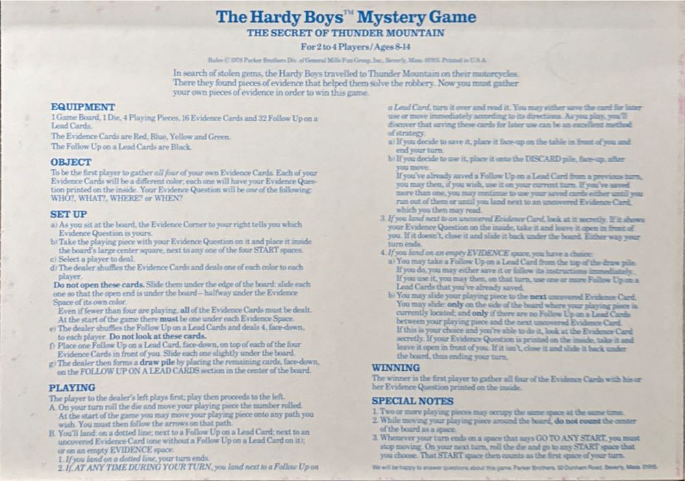 The Hardy Boys  (2-4) board game collectible - Main Image 4