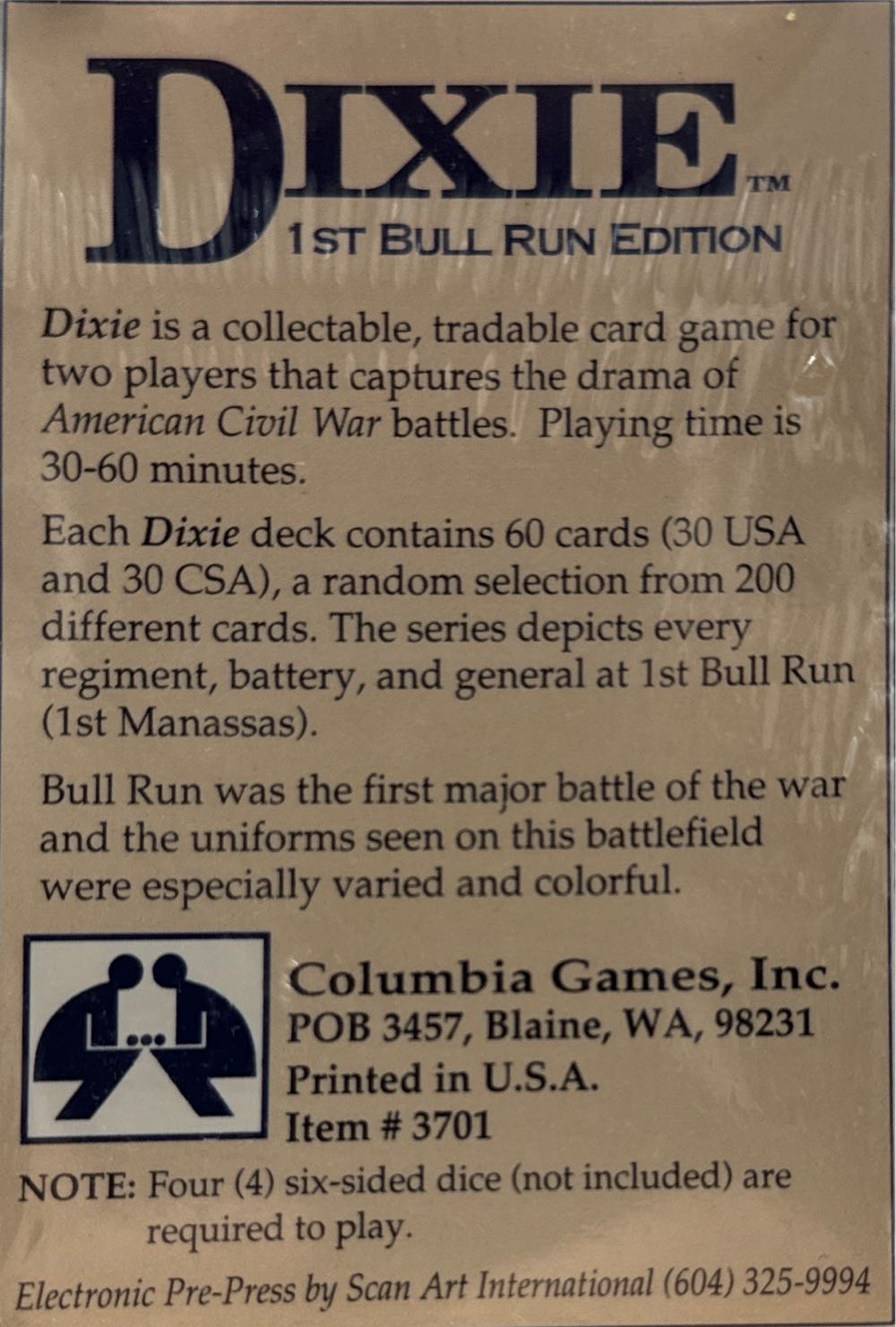 Dixie: Bull Run - 2 Edition  (2) board game collectible [Barcode 702021037002] - Main Image 2