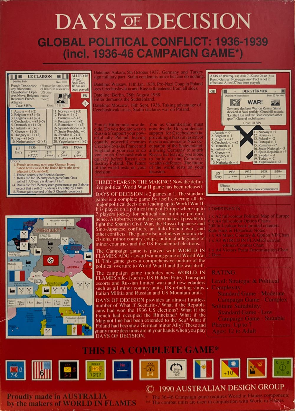 Days Of Decision  (1-6) board game collectible - Main Image 2