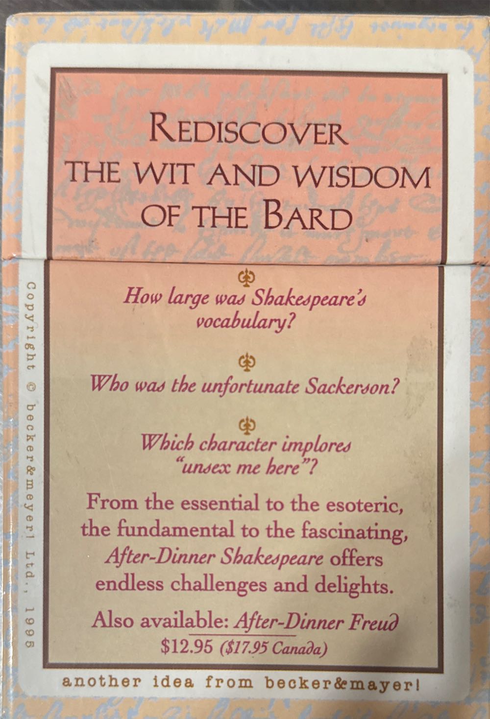 After Dinner Shakespeare  board game collectible [Barcode 9780670863266] - Main Image 2