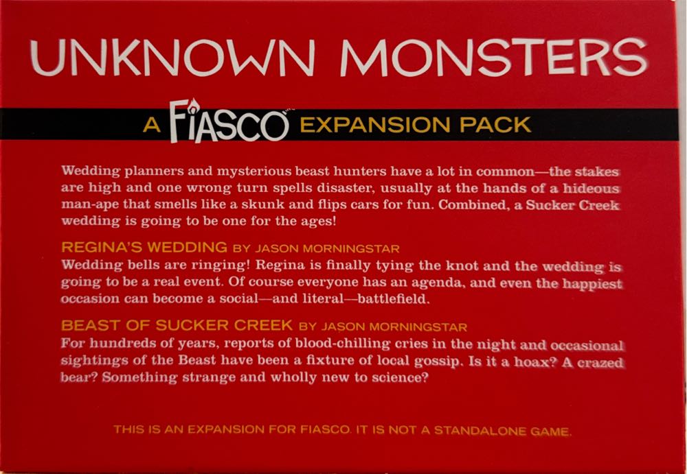 Fiasco: Unknown Monsters  board game collectible [Barcode 850014282042] - Main Image 2