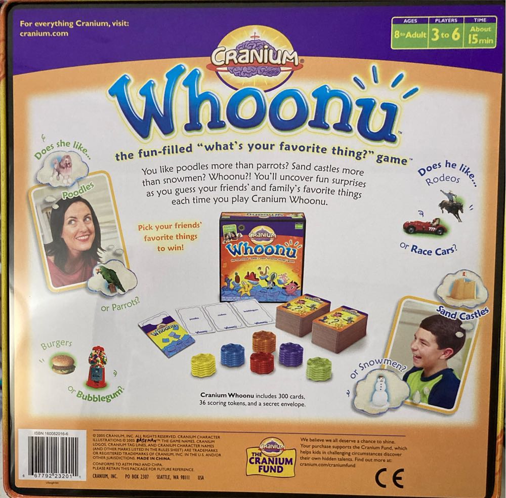 Cranium: Whoonu In Tim Box  (3-6) board game collectible [Barcode 667792232011] - Main Image 2
