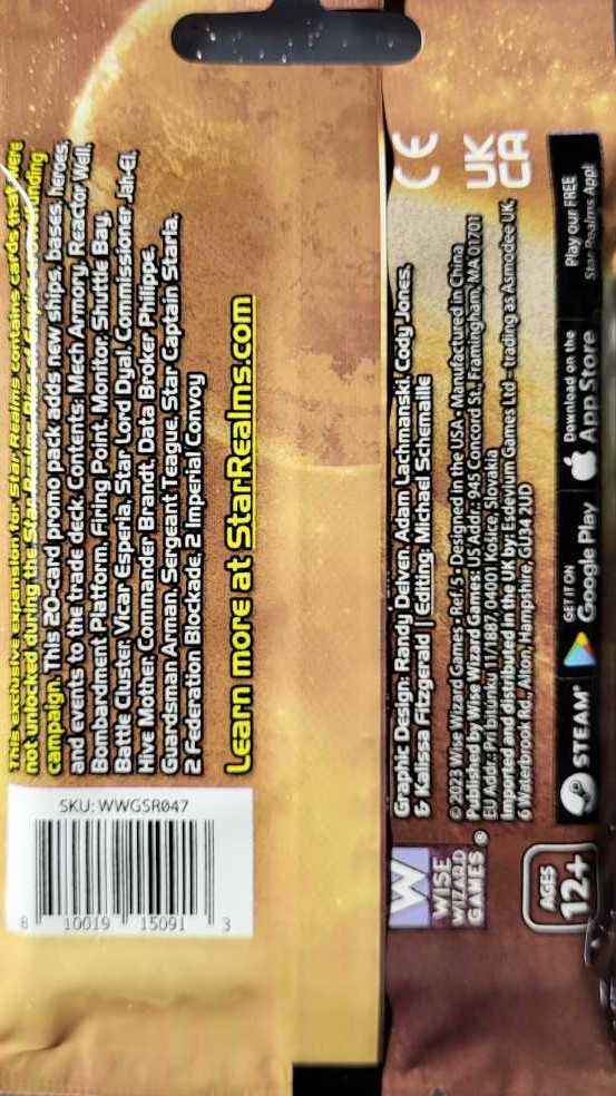 Star Realms: Rise Of Empire Locked Promo Pack   board game collectible [Barcode 810019150913] - Main Image 2