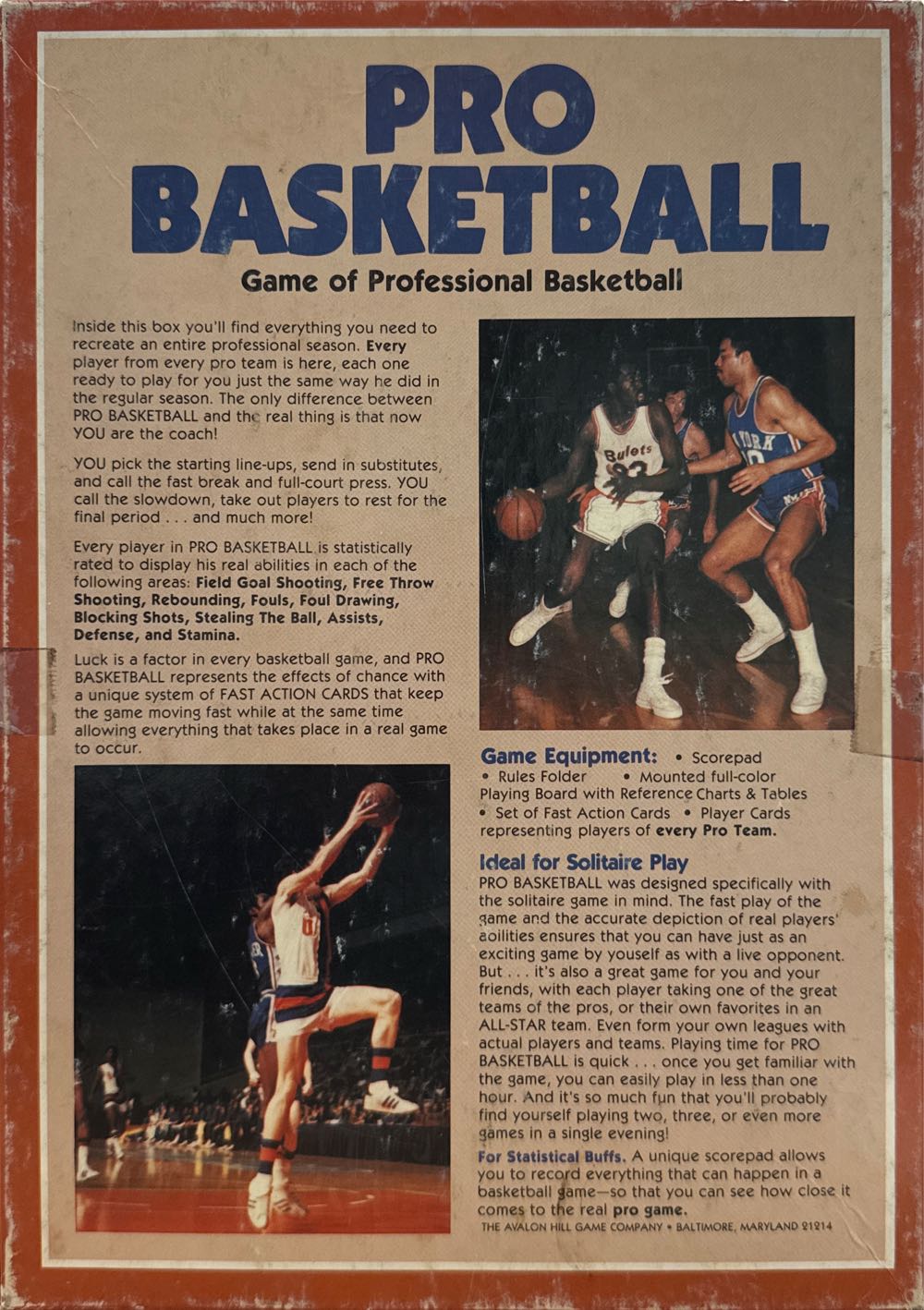 Statis Pro Basketball  (1-2) board game collectible - Main Image 2