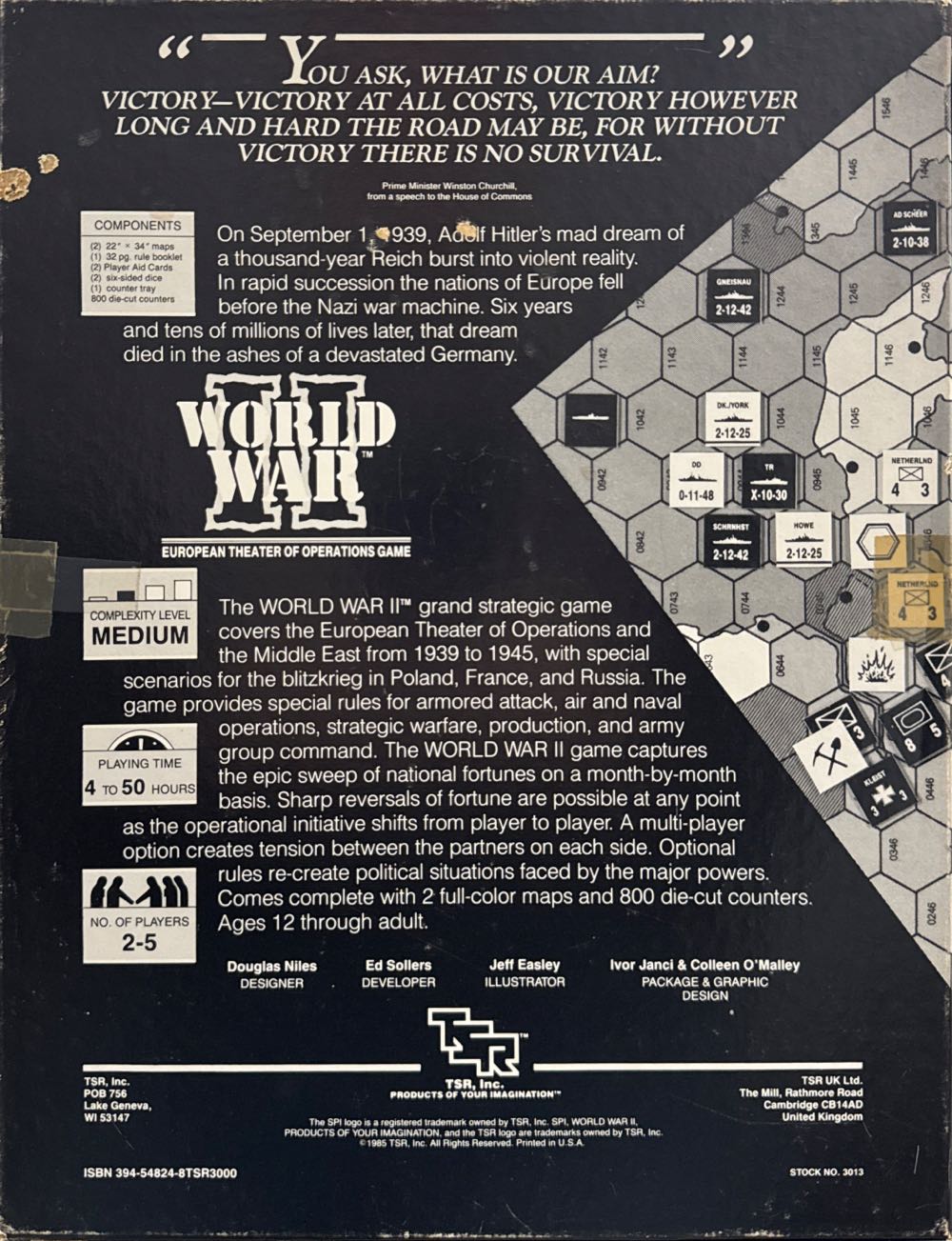 World War II: European Theater Of Operations Game  (2-5) board game collectible [Barcode 046363030131] - Main Image 2