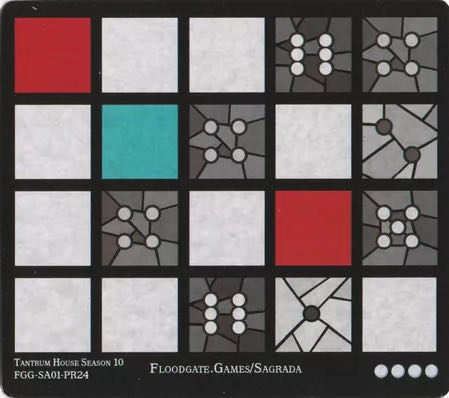  Sagrada: Promo 24 – Tantrum House 2024 Window Pattern Card   board game collectible - Main Image 2