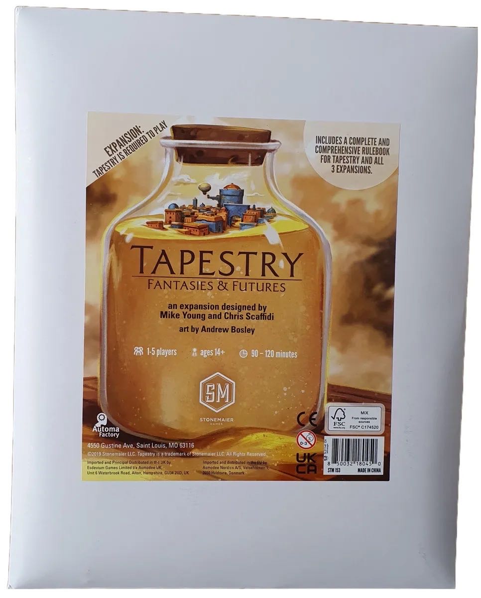 Tapestry: Fantasies And Futures  (1 2 3 4 5) board game collectible [Barcode 850032180450] - Main Image 2