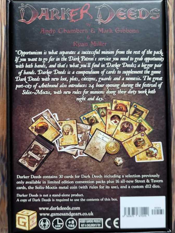 Dark Deeds: Darker Deeds Expansion  (2-5) board game collectible [Barcode 6565675675549] - Main Image 2