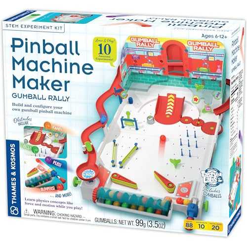 Thames & Kosmos Pinball Machine Maker Stem Experiment Kit Toy Of The Year Finalist Build A Reconfigurable Pinball Machine Explore Physics Force Motion Gravity Simple Machines Gumballs Included  board game collectible [Barcode 814743018747] - Main Image 1