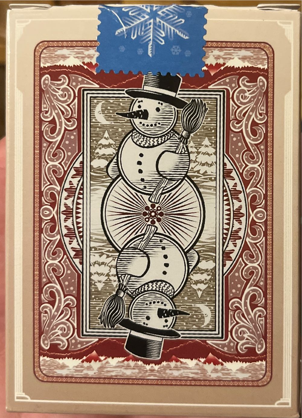 Bicycle Snowman Back Red  board game collectible - Main Image 2