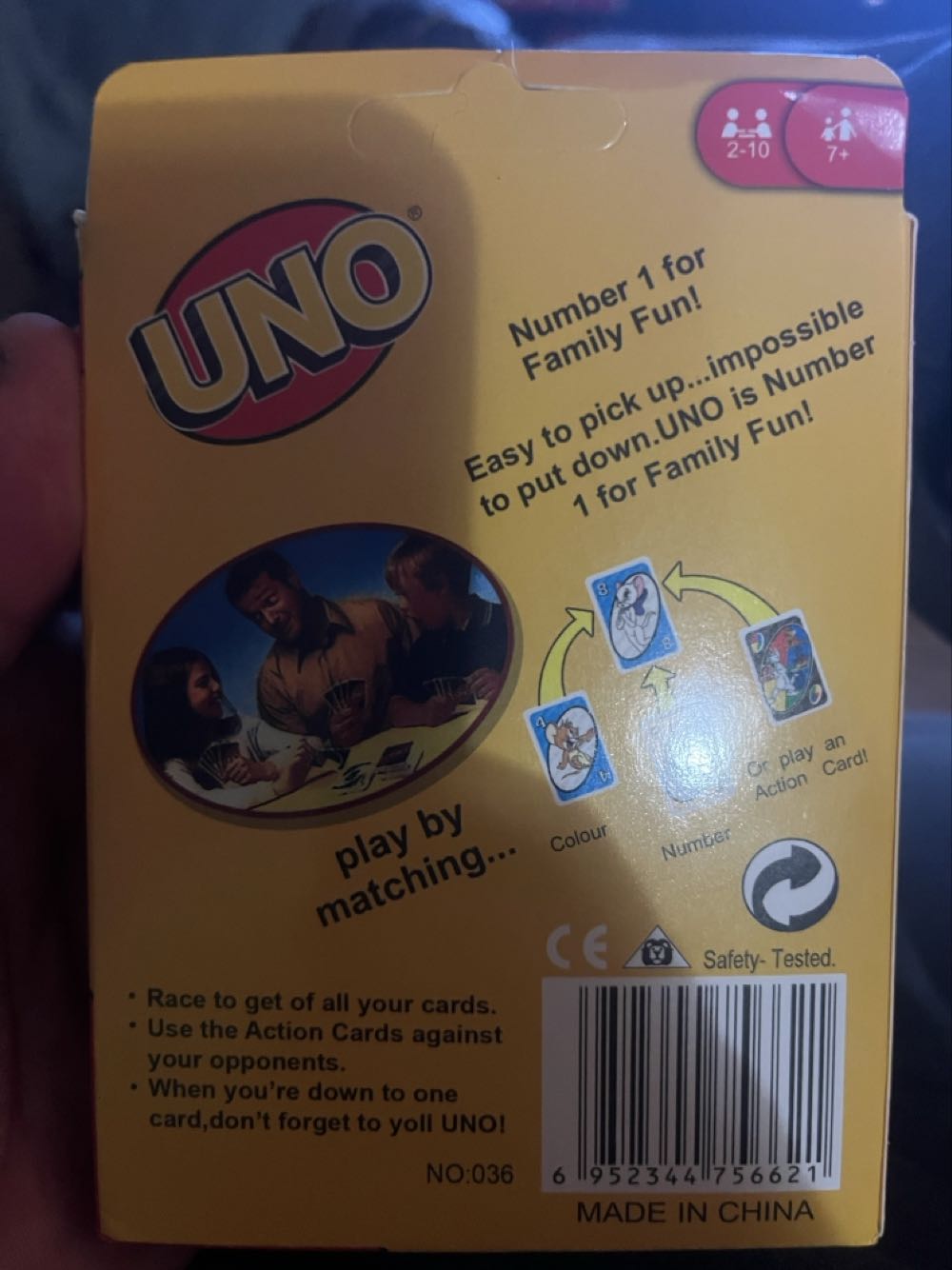 Uno Tom And Jerry (fake)  board game collectible [Barcode 6952344756621] - Main Image 2
