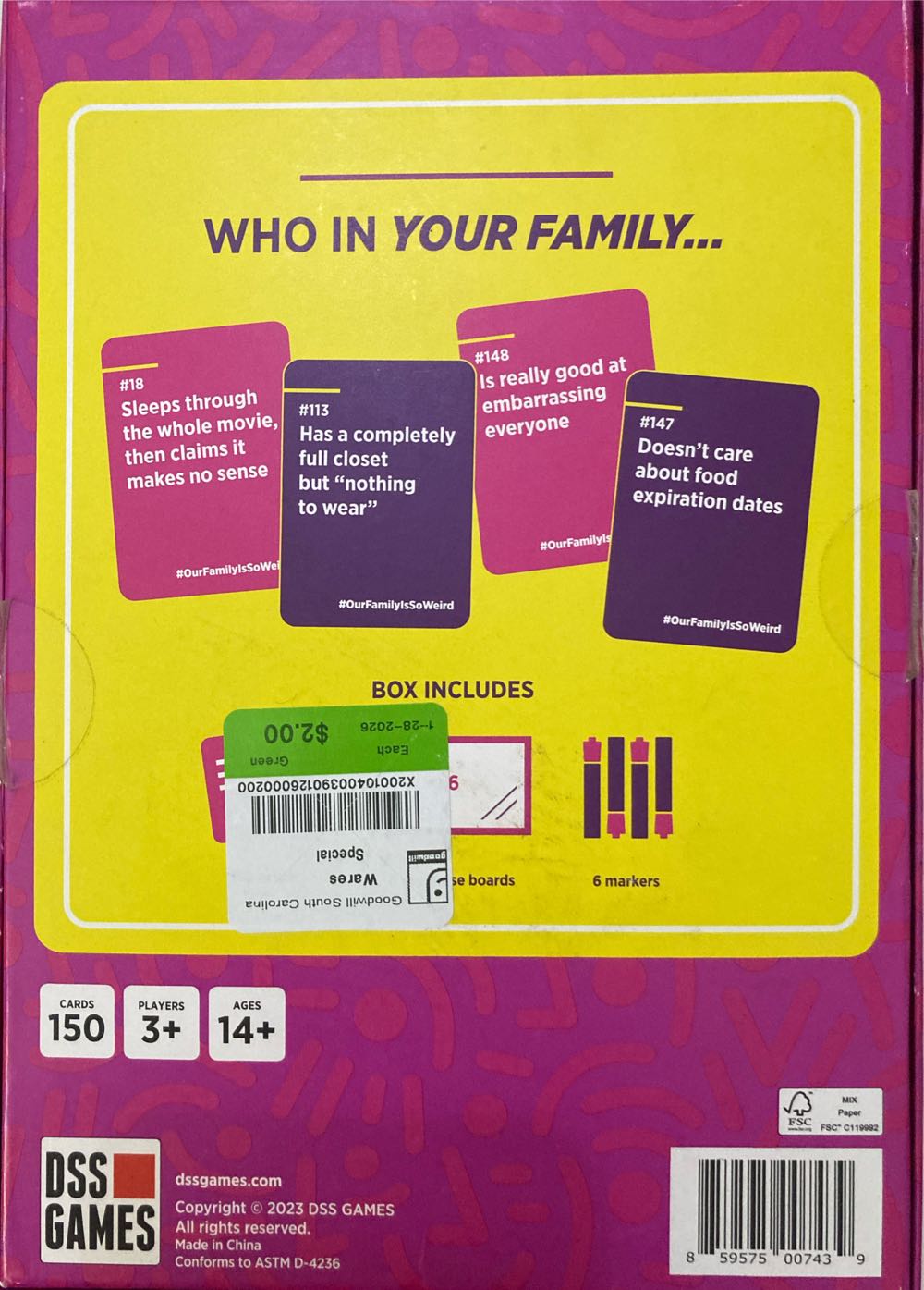 Our Family Is So Weird A Family Party Game To Decide Who’s Most Likely...  (3+) board game collectible [Barcode 859575007439] - Main Image 2