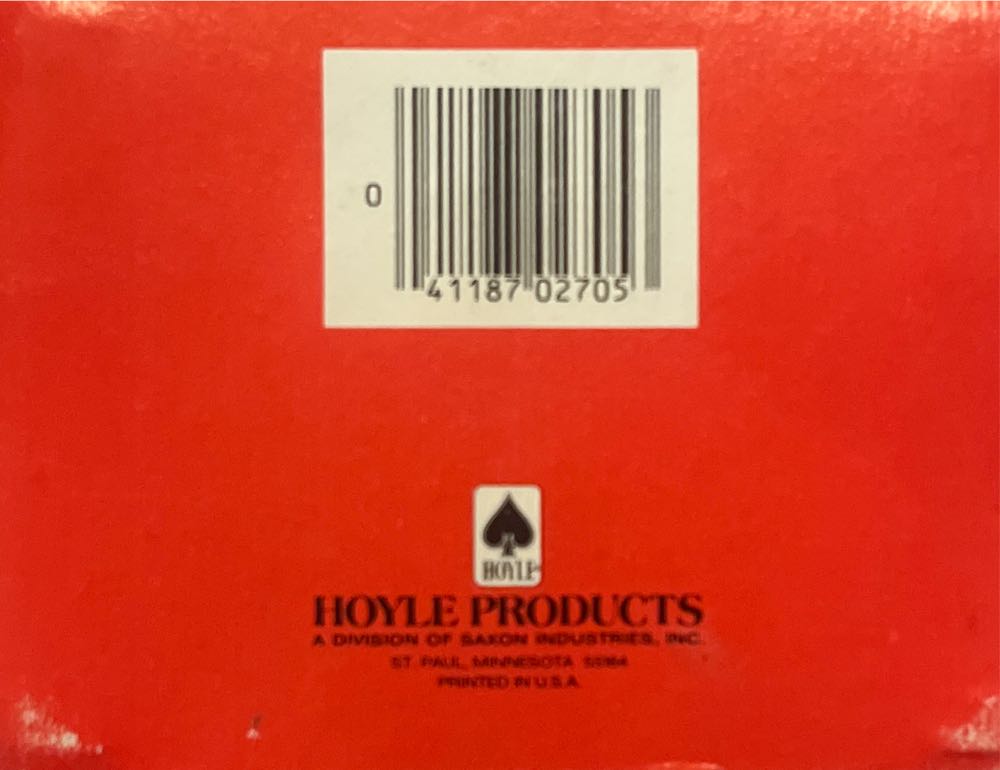 Normal Rockwell. Red Vintage Hoyle Double Deck Bridge Set Plastic Coated Playing Cards Sealed  board game collectible [Barcode 041187027053] - Main Image 2