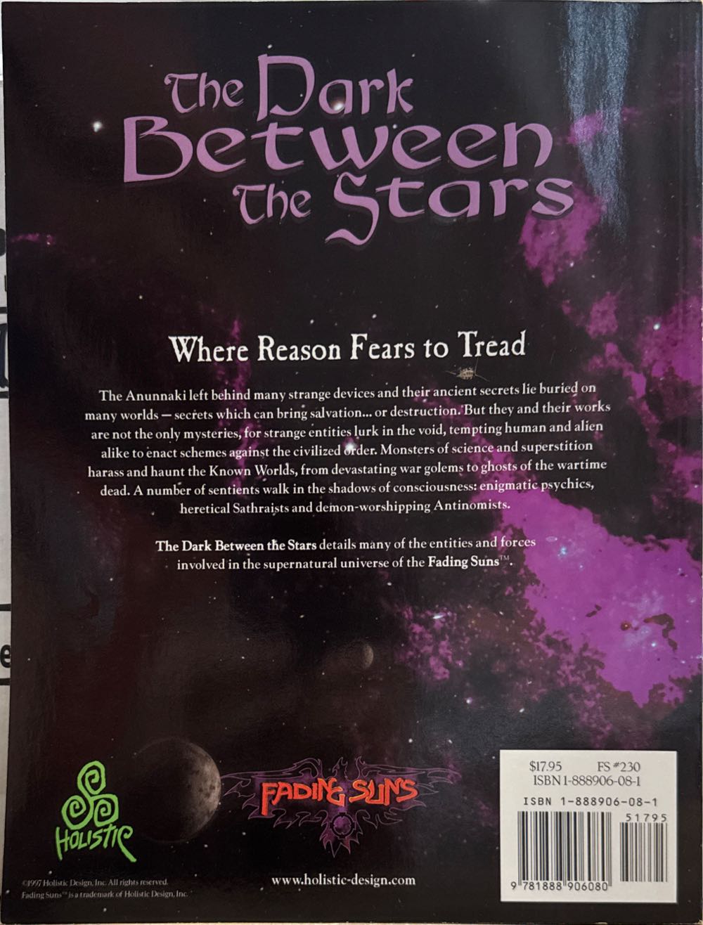 Fading Suns: The Dark Between The Stars  board game collectible [Barcode 9781888906080] - Main Image 2