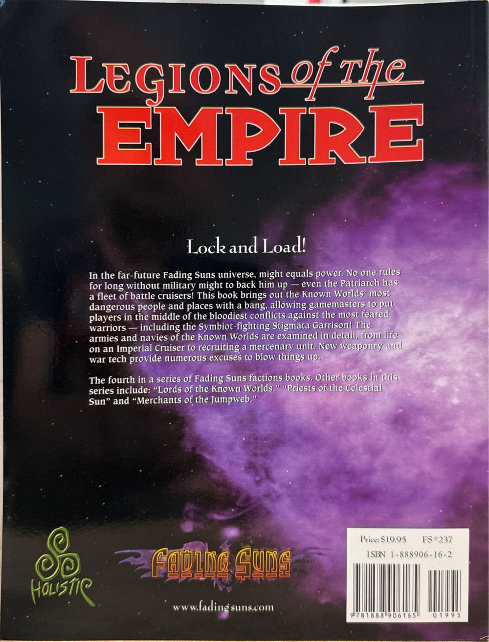 Fading Suns: Legions Of The Empire  board game collectible [Barcode 9781888906165] - Main Image 2